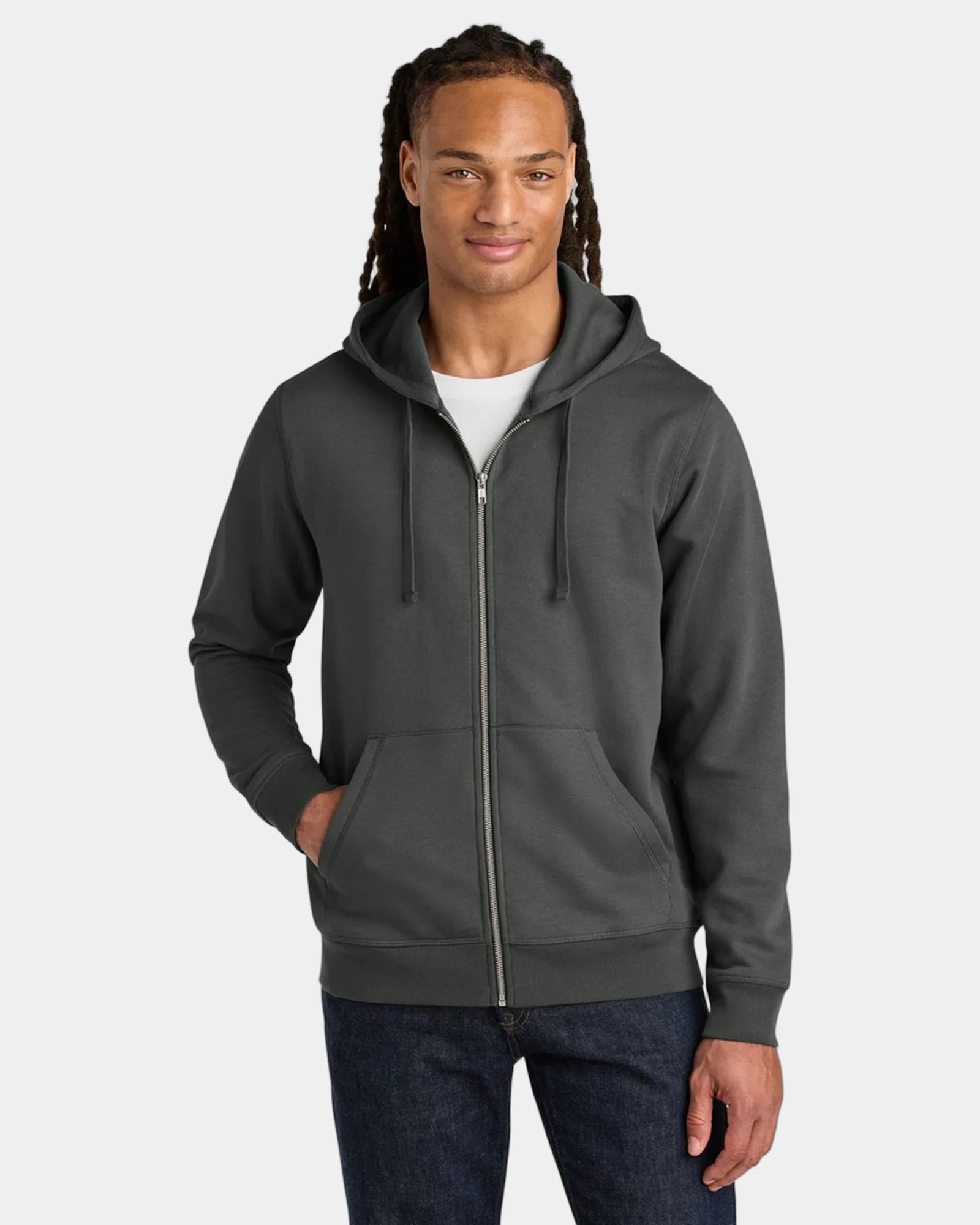 Custom organic cotton Stanley/Stella Mixer full-zip hoodie - Anthracite