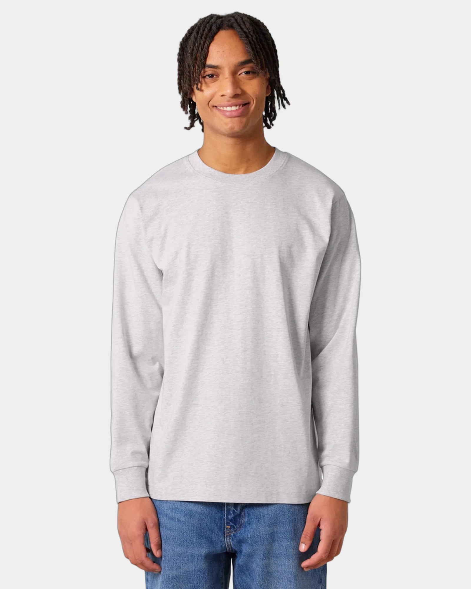 Custom organic cotton tee Stanley/Stella Freestyler LS - Cool Heather Grey