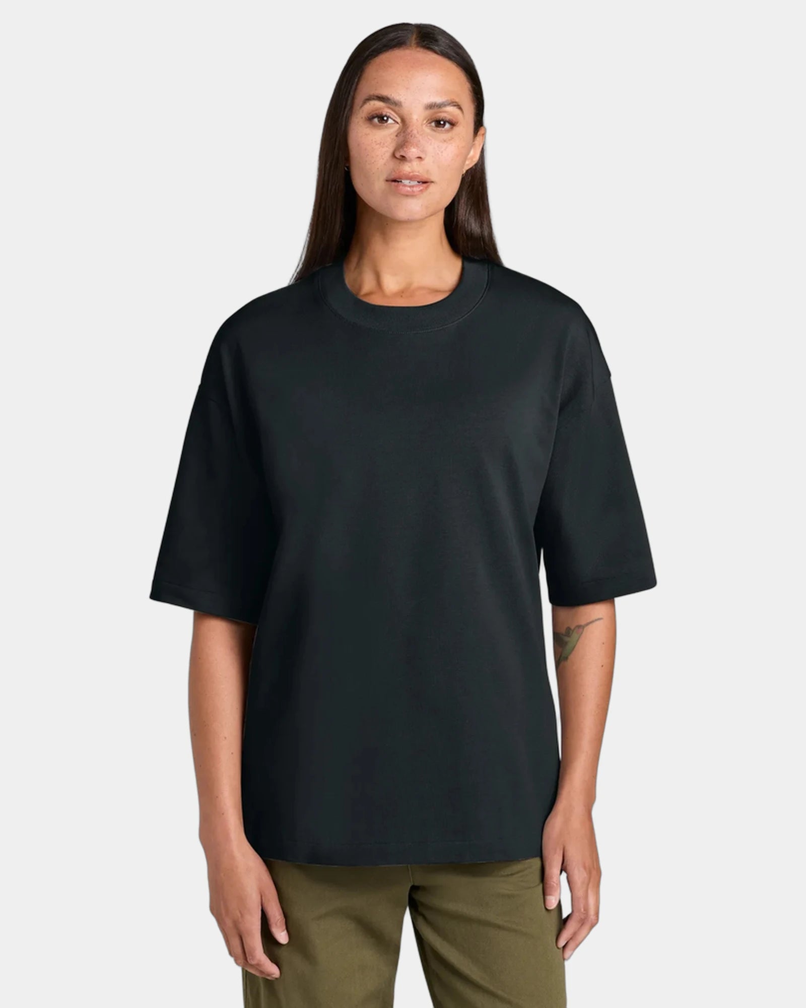 Custom organic cotton Stanley/Stella Asher oversized tee - Black