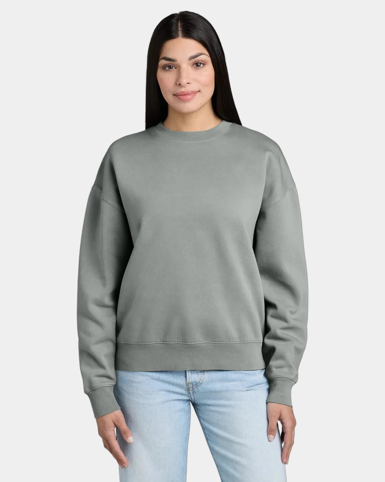 Custom organic cotton Stanley/Stella Easer Vintage crewneck - G. Dyed Misty Grey