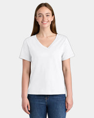 Custom organic cotton Stanley/Stella Isla V-Neck tee - White