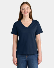 Custom organic cotton Stanley/Stella Isla V-Neck tee - French Navy