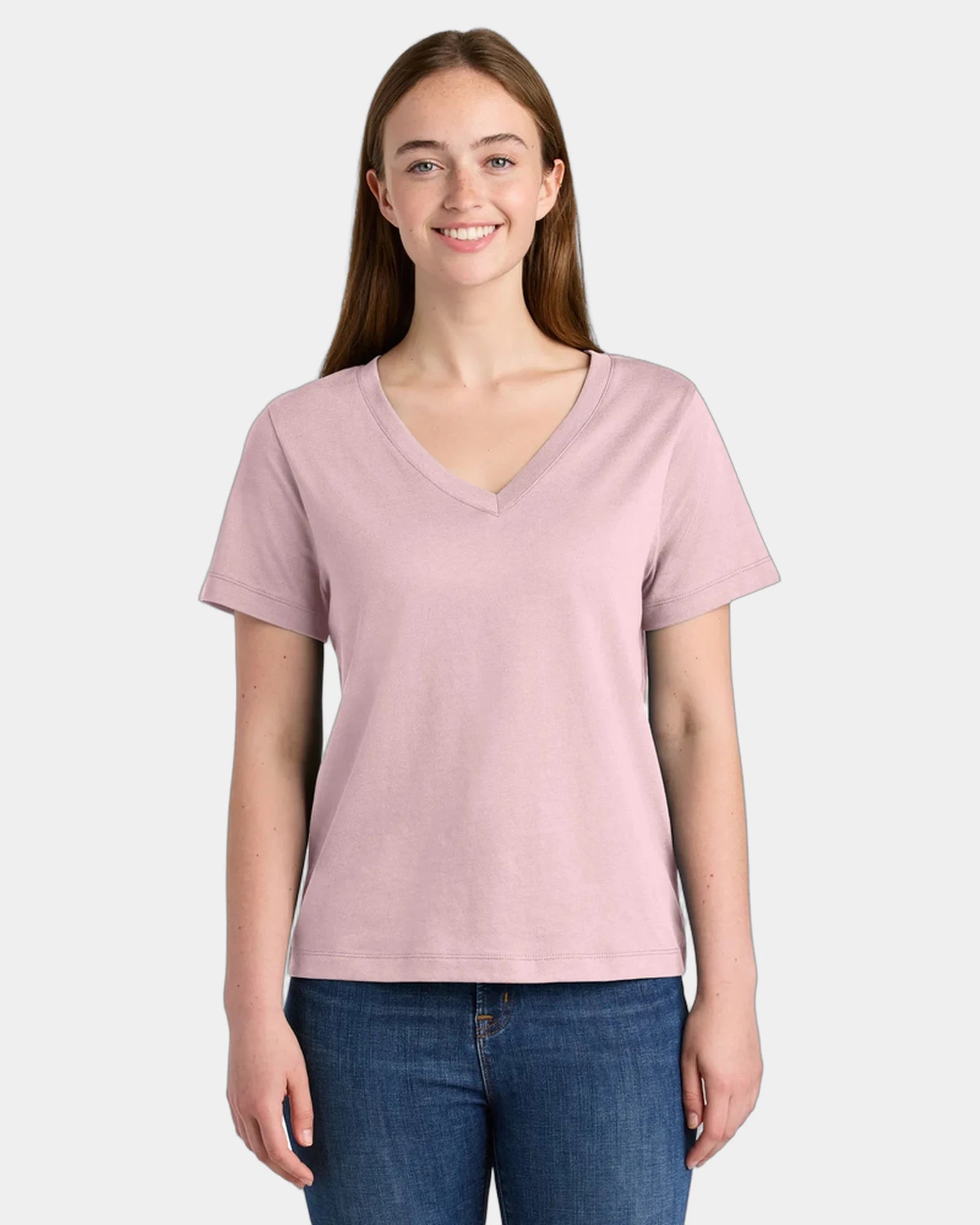 Custom organic cotton Stanley/Stella Isla V-Neck tee - Cotton Pink
