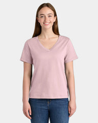 Custom organic cotton Stanley/Stella Isla V-Neck tee - Cotton Pink