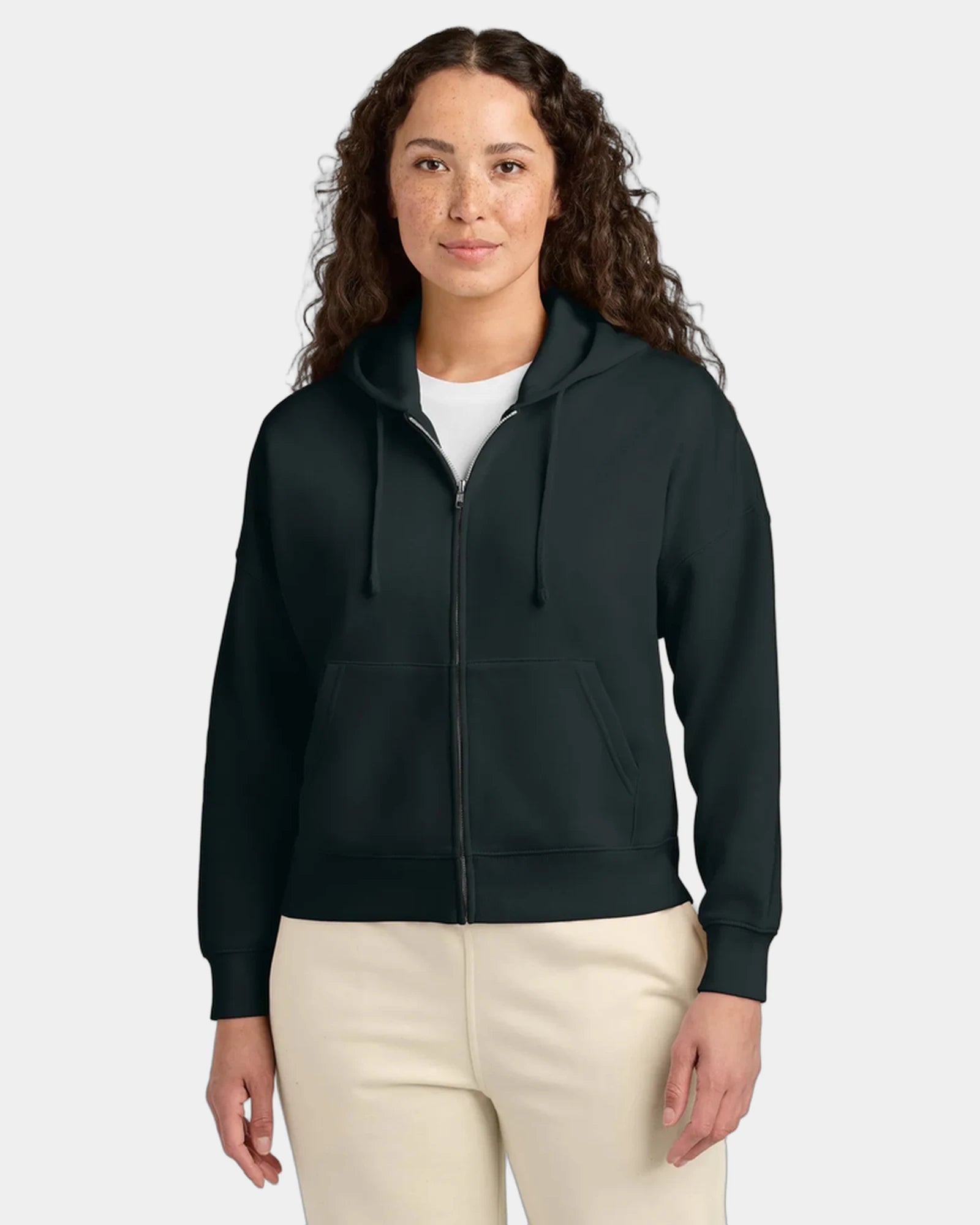 Custom organic cotton Stanley/Stella Ida full-zip hoodie - Black