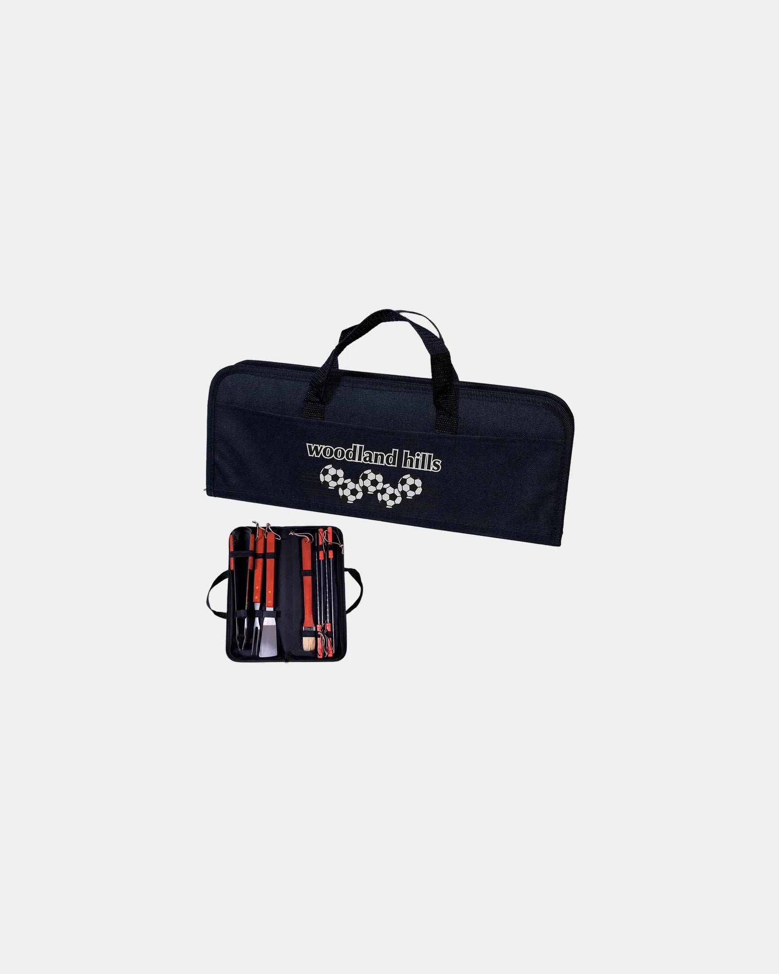 Custom stainless steel 8-piece BBQ set with case - Black