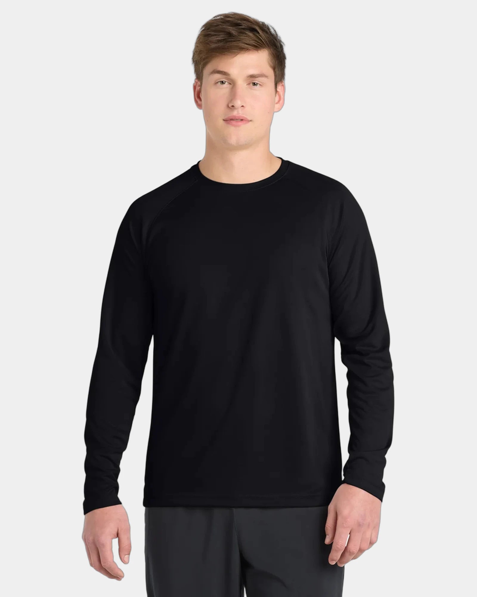 Custom polyester Sport-Tek Dry Zone raglan t-shirt - Black