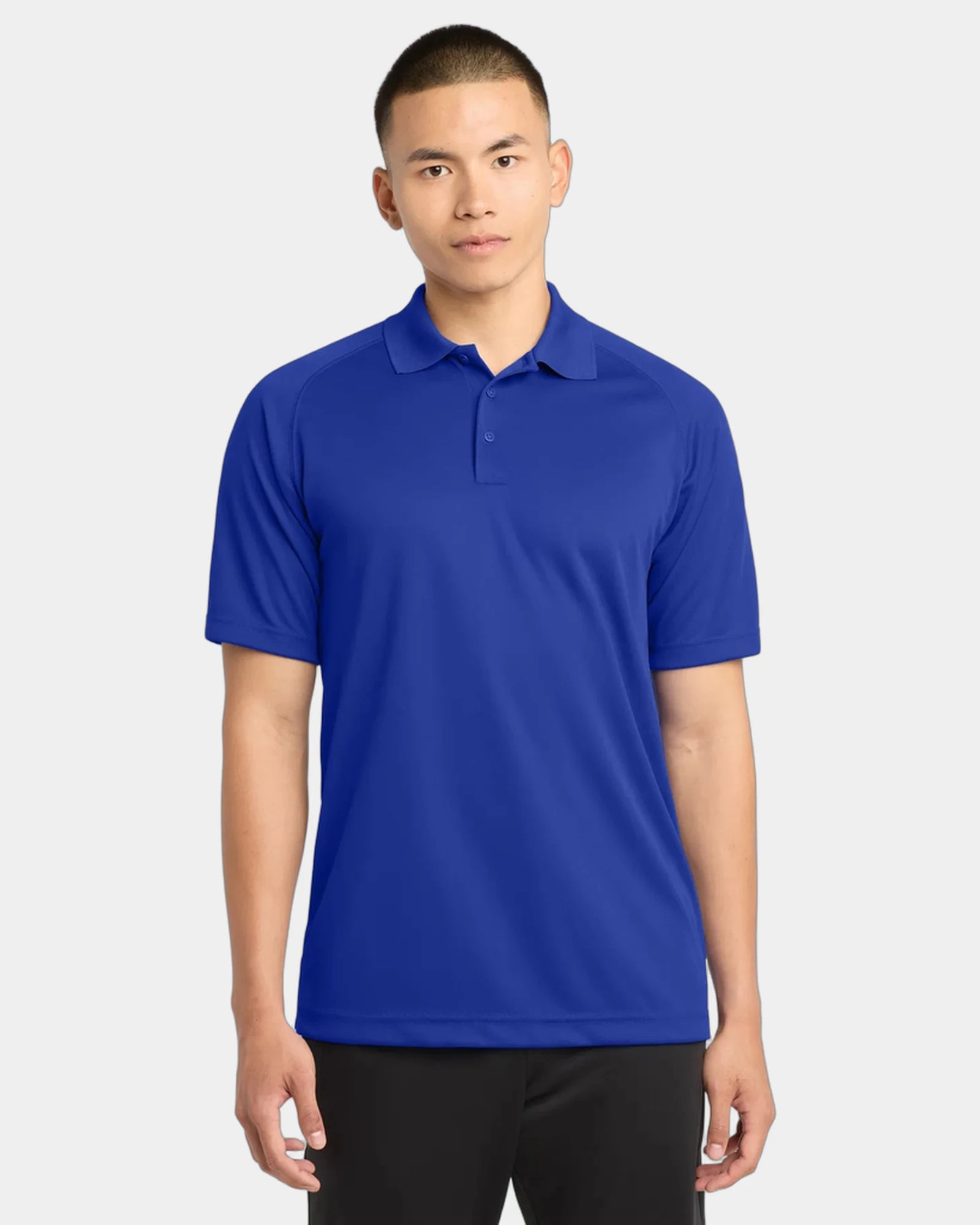 Custom polyester polo Sport-Tek Dry Zone Raglan - True Royal