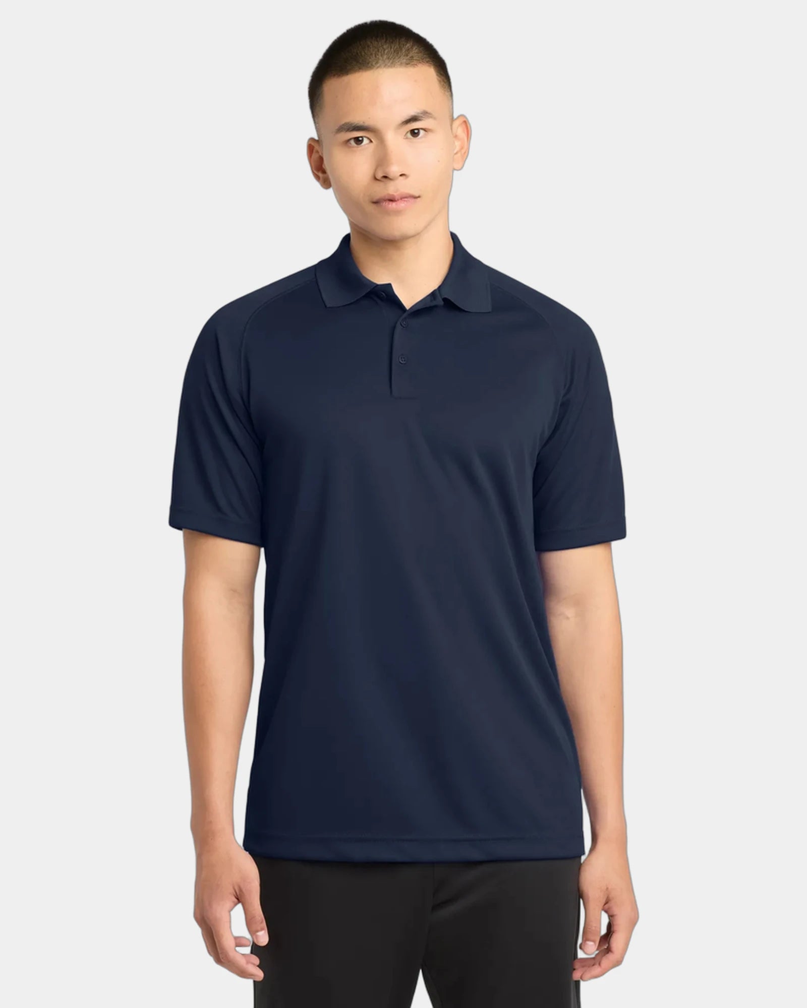 Custom polyester polo Sport-Tek Dry Zone Raglan - True Navy