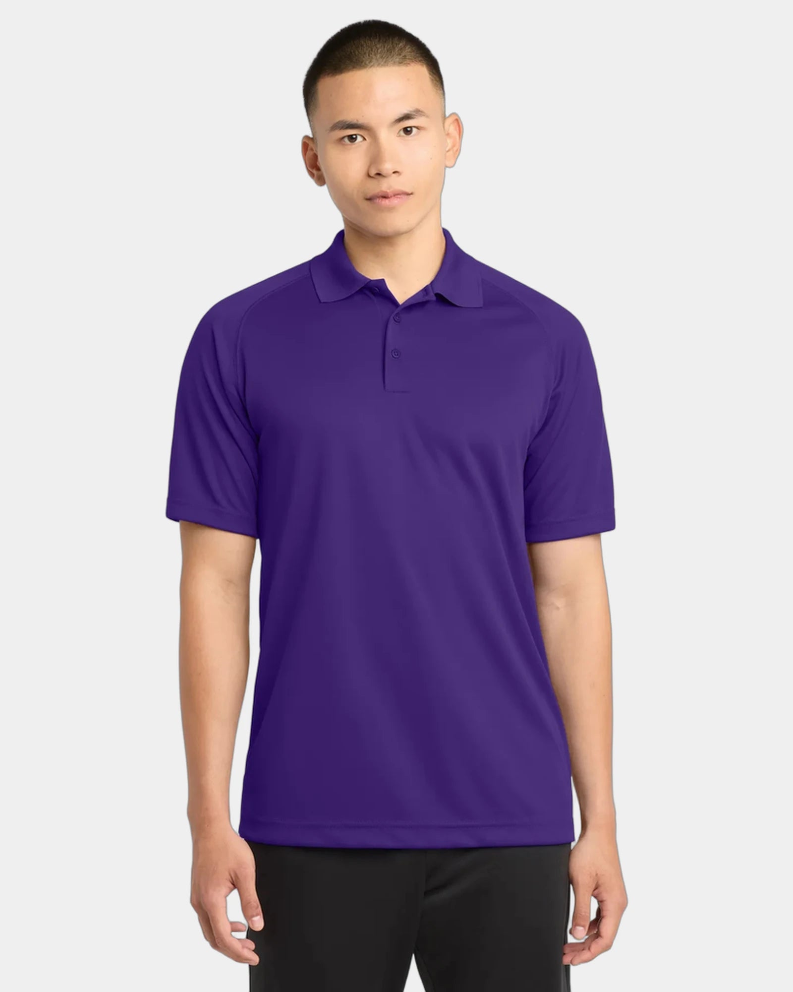 Custom polyester polo Sport-Tek Dry Zone Raglan - Purple