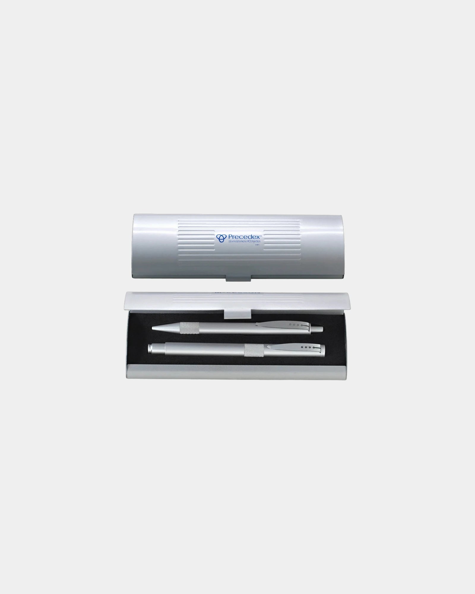 Custom metal pen box with foam insert display case - Silver