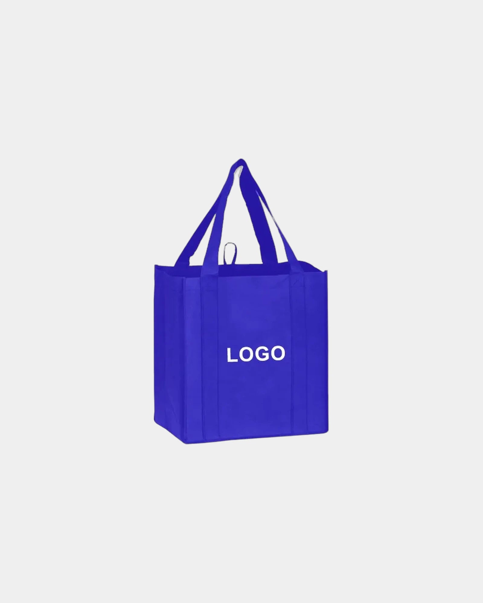 Custom non-woven grocery tote bag 12" x 13" x 8" - Maui Blue