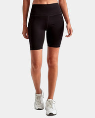 Custom recycled compression shorts for women - Black