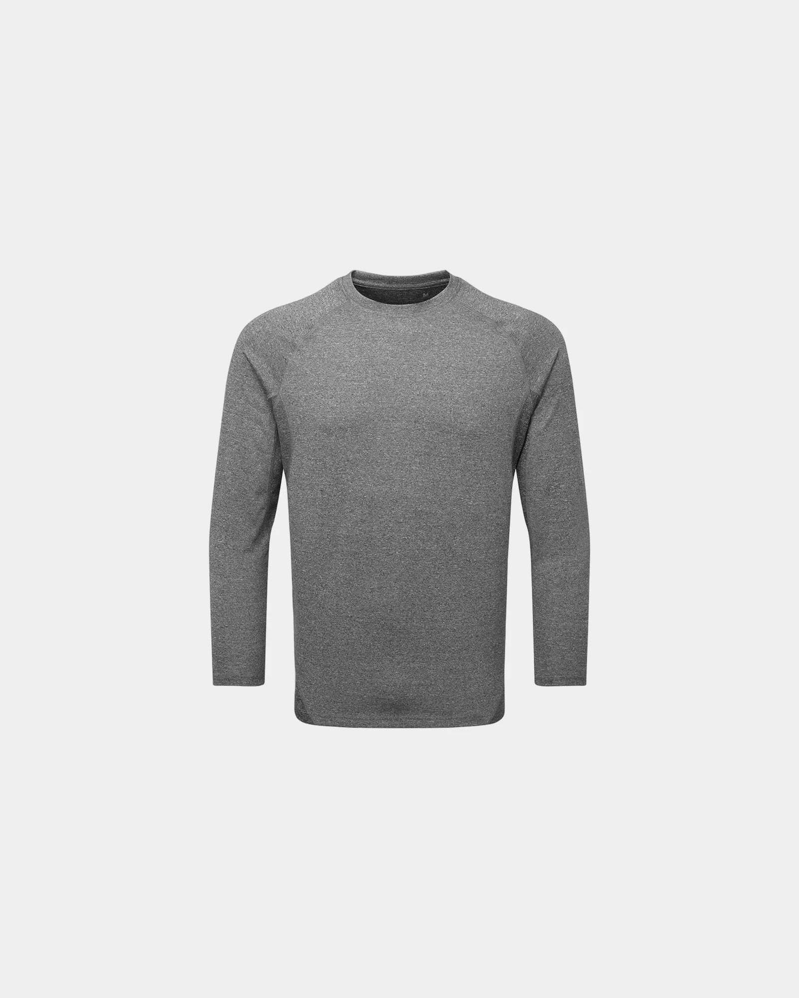 Custom recycled long sleeve tech t-shirt unisex - Black Melange