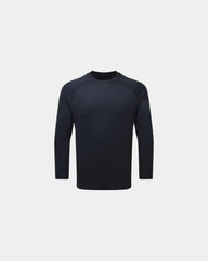 Custom recycled long sleeve tech t-shirt unisex - French Navy
