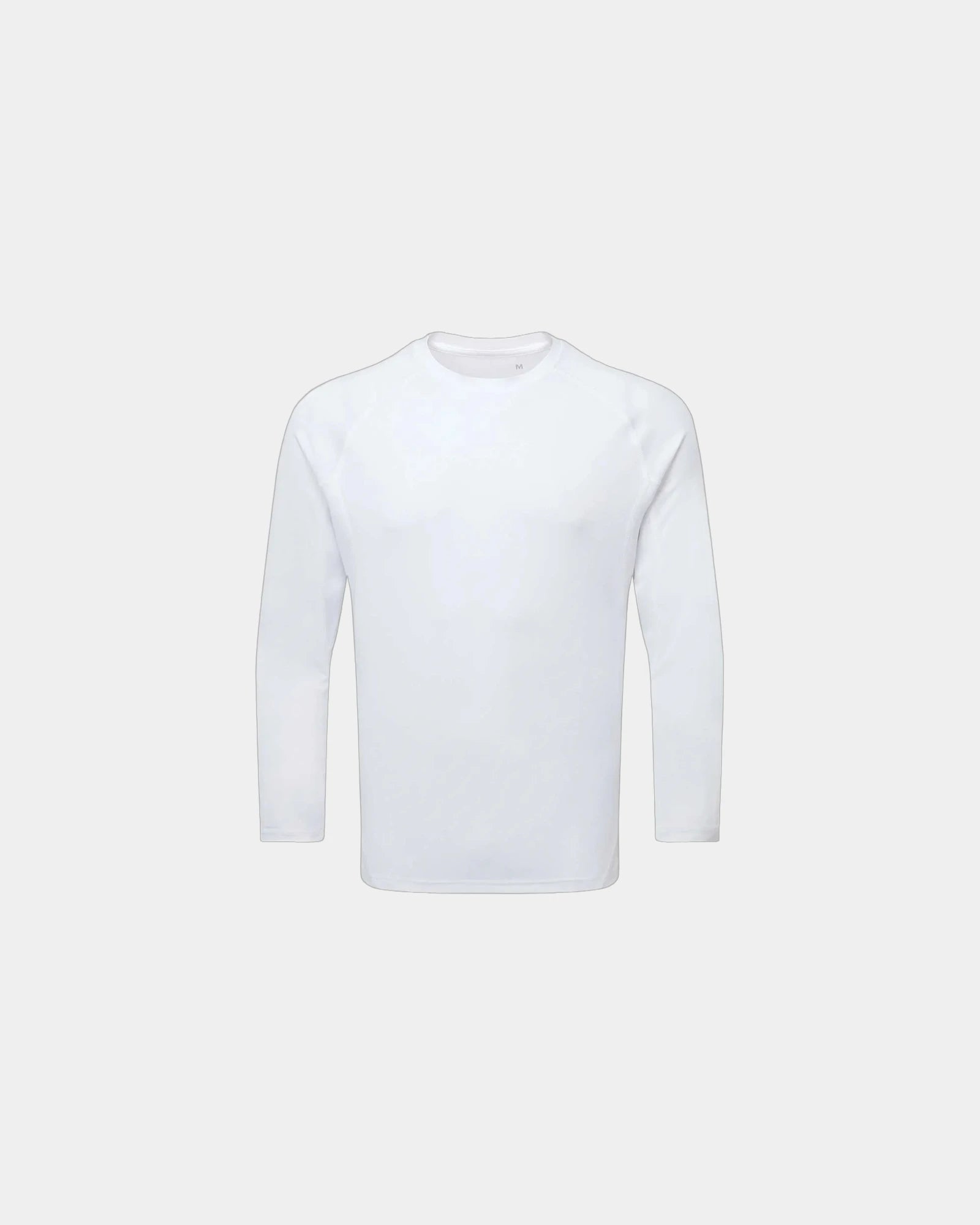 Custom recycled long sleeve tech t-shirt unisex - White