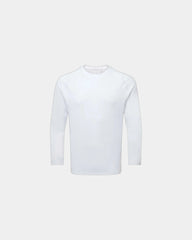 Custom recycled long sleeve tech t-shirt unisex - White