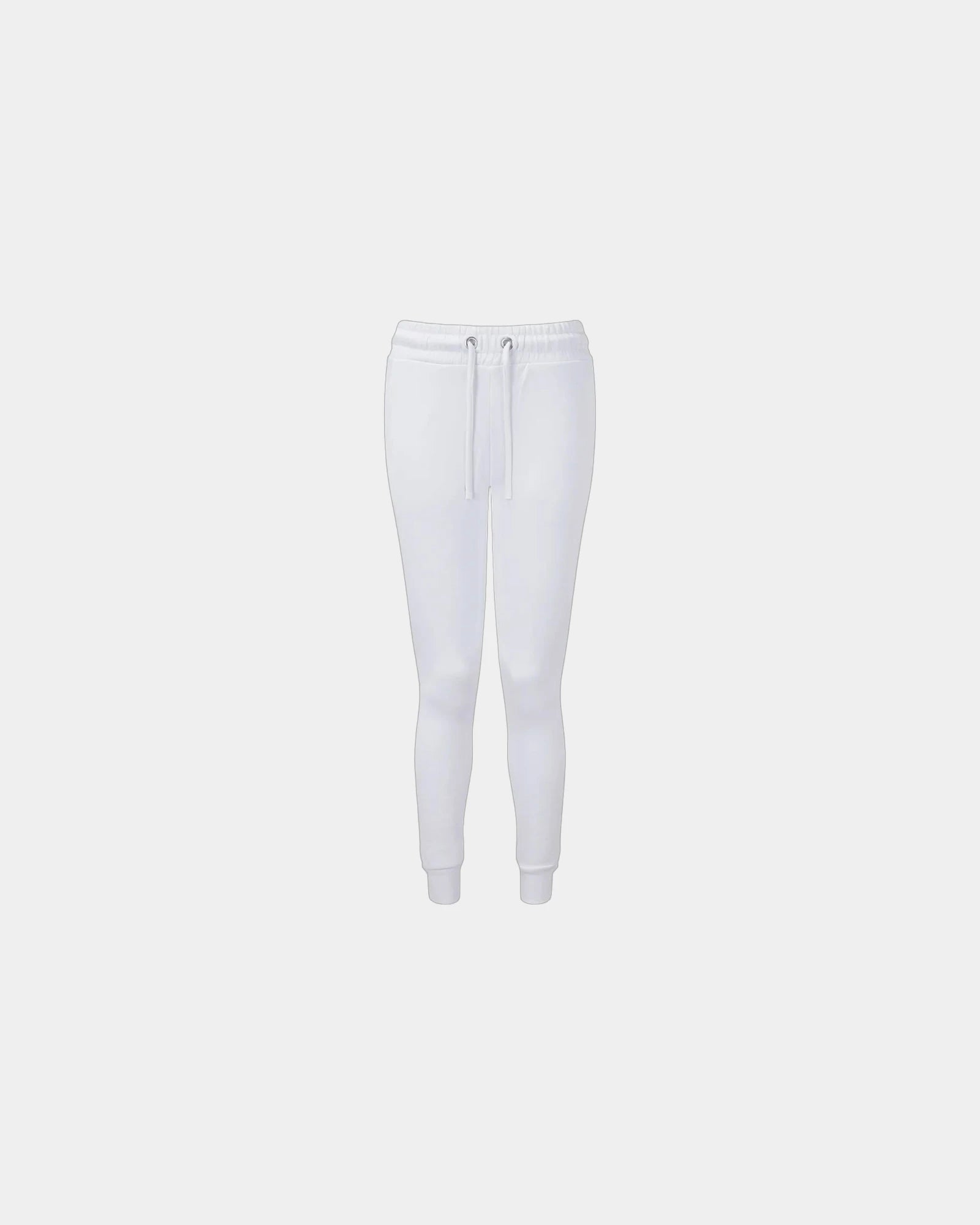 Custom recycled slim-fit women's joggers with side pockets - White