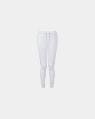Custom recycled slim-fit women's joggers with side pockets - White