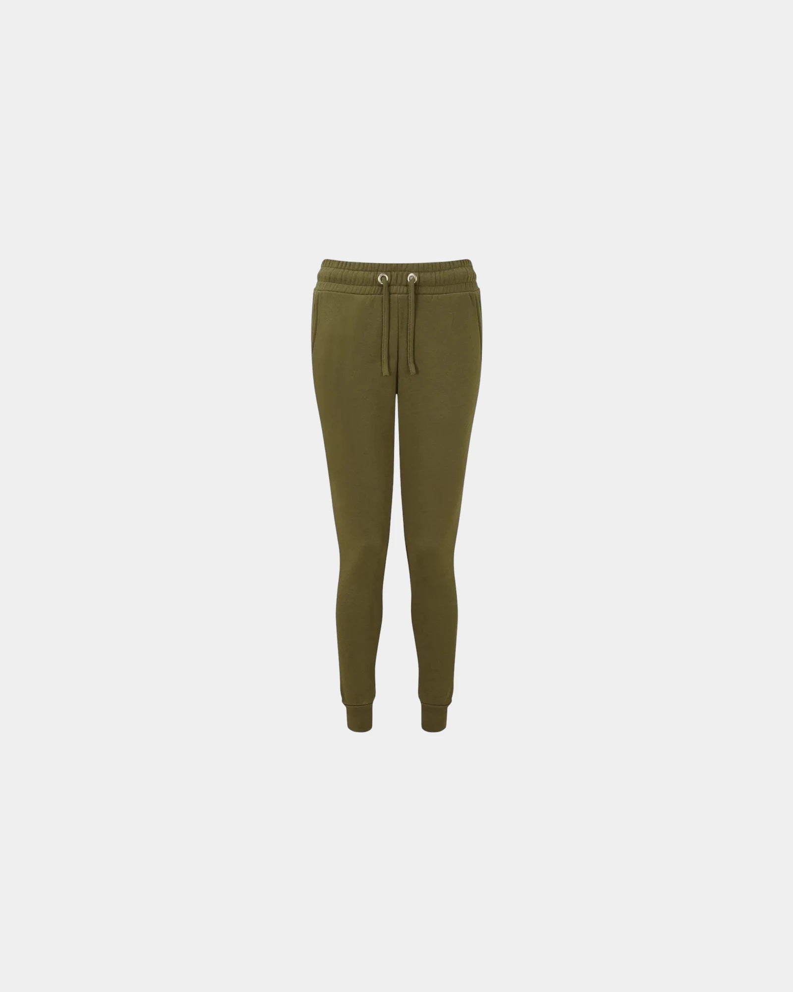 Custom recycled slim-fit women's joggers with side pockets - Olive