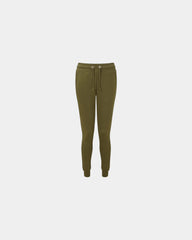 Custom recycled slim-fit women's joggers with side pockets - Olive