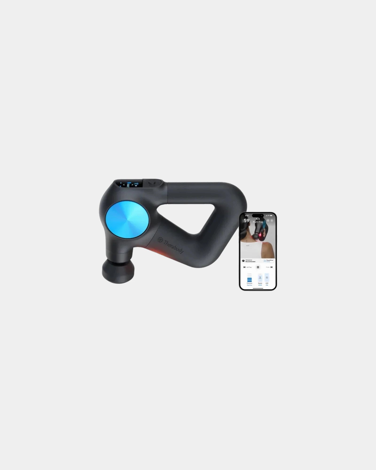 Custom percussive massage device with 6 therapies - Black