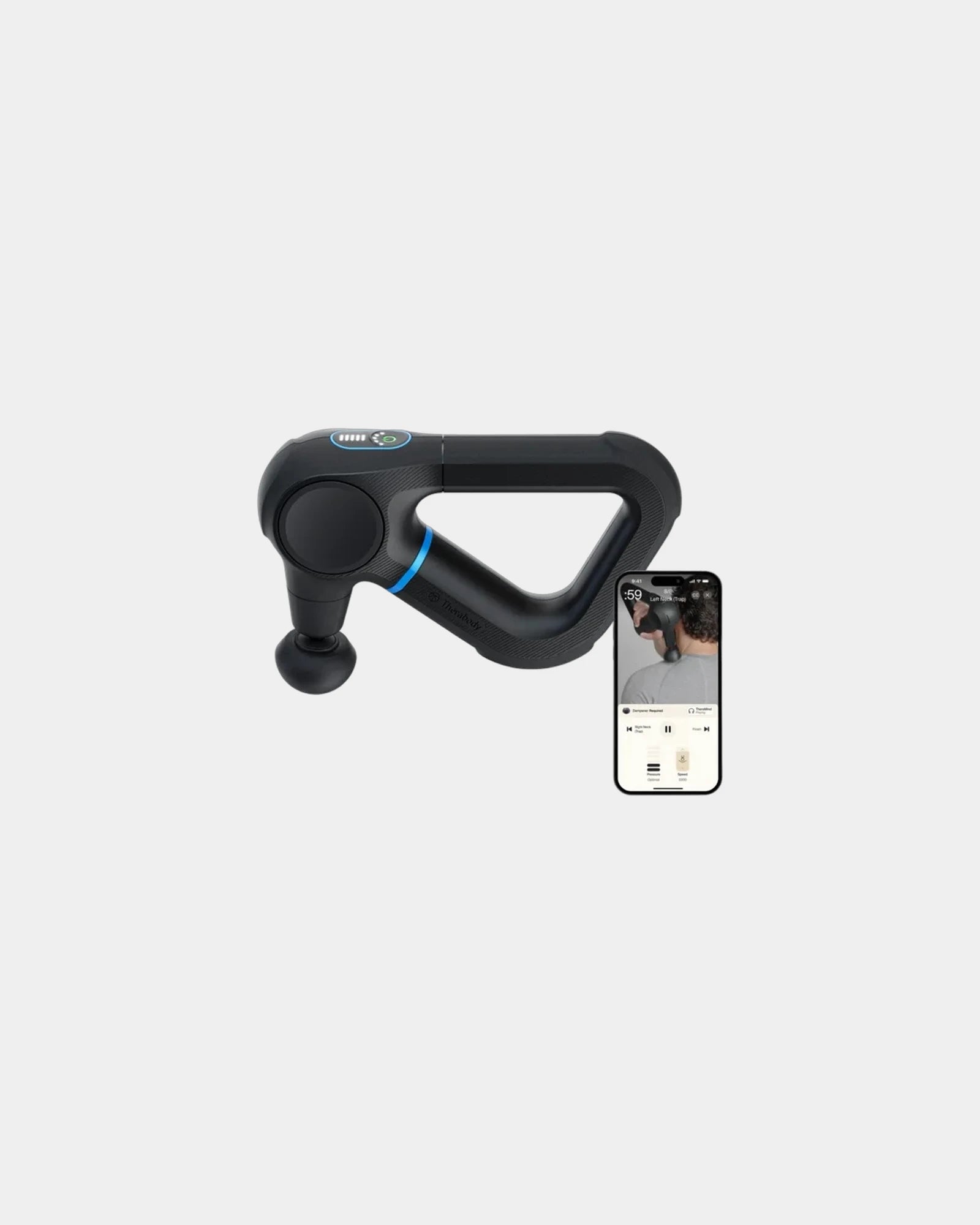 Branded percussive therapy massage gun with attachments - Black