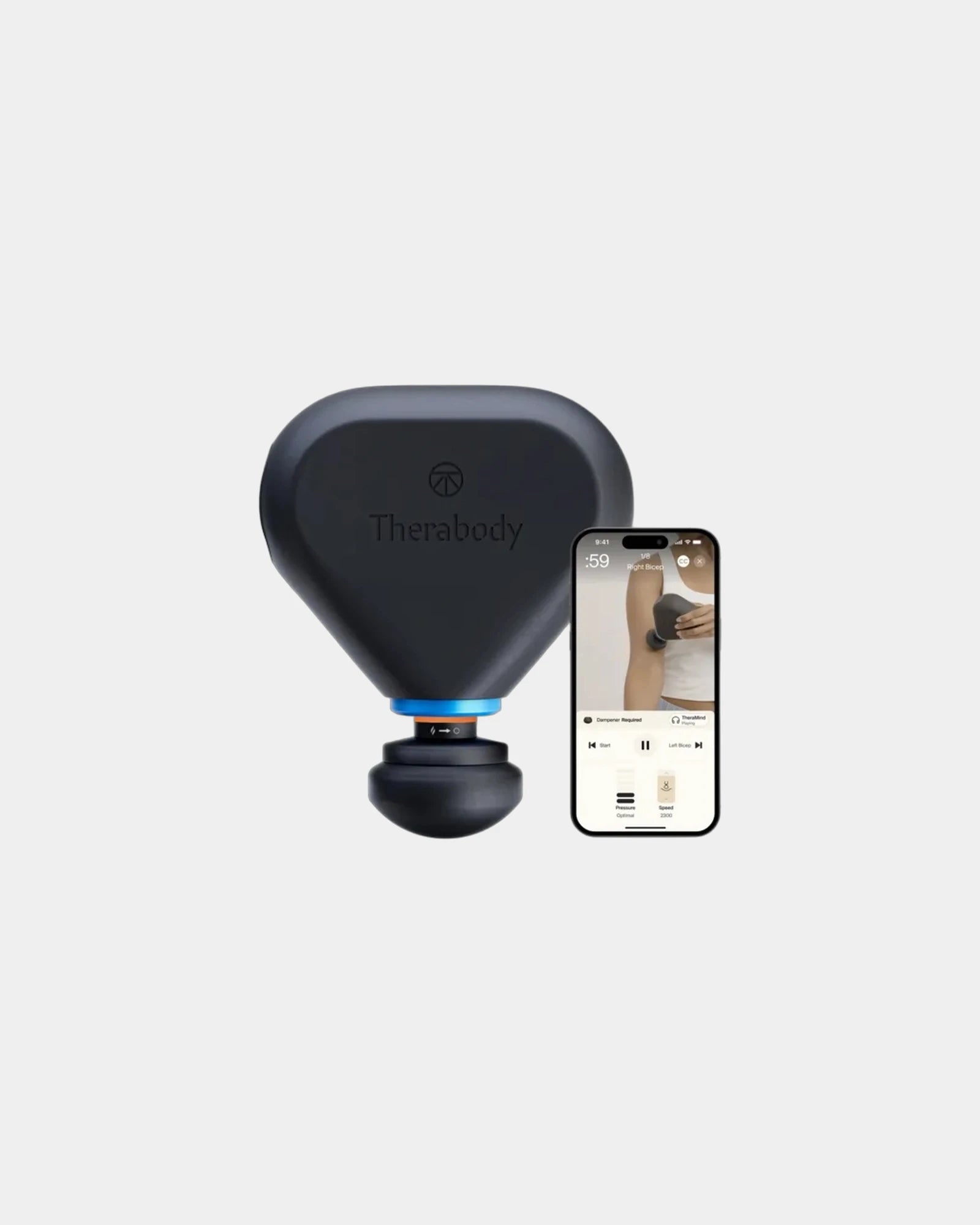 Branded heated percussive massager for recovery - Black
