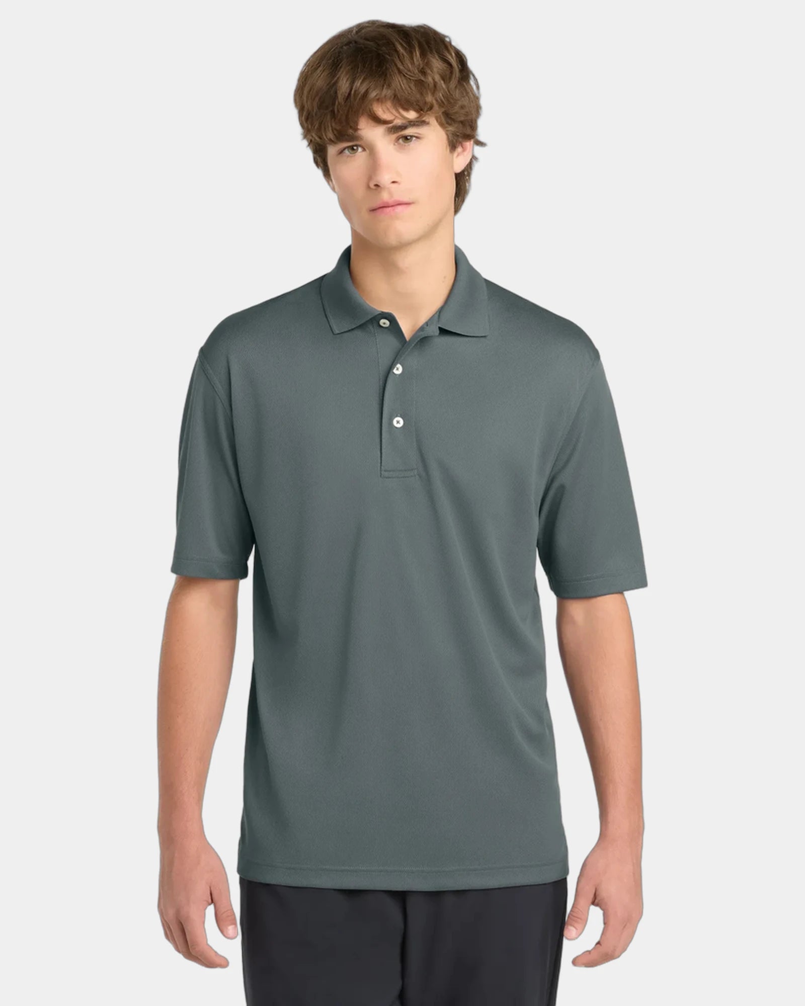 Custom tall polyester mesh Dri-Mesh polo shirt - Steel