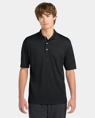 Custom tall polyester mesh Dri-Mesh polo shirt - Black