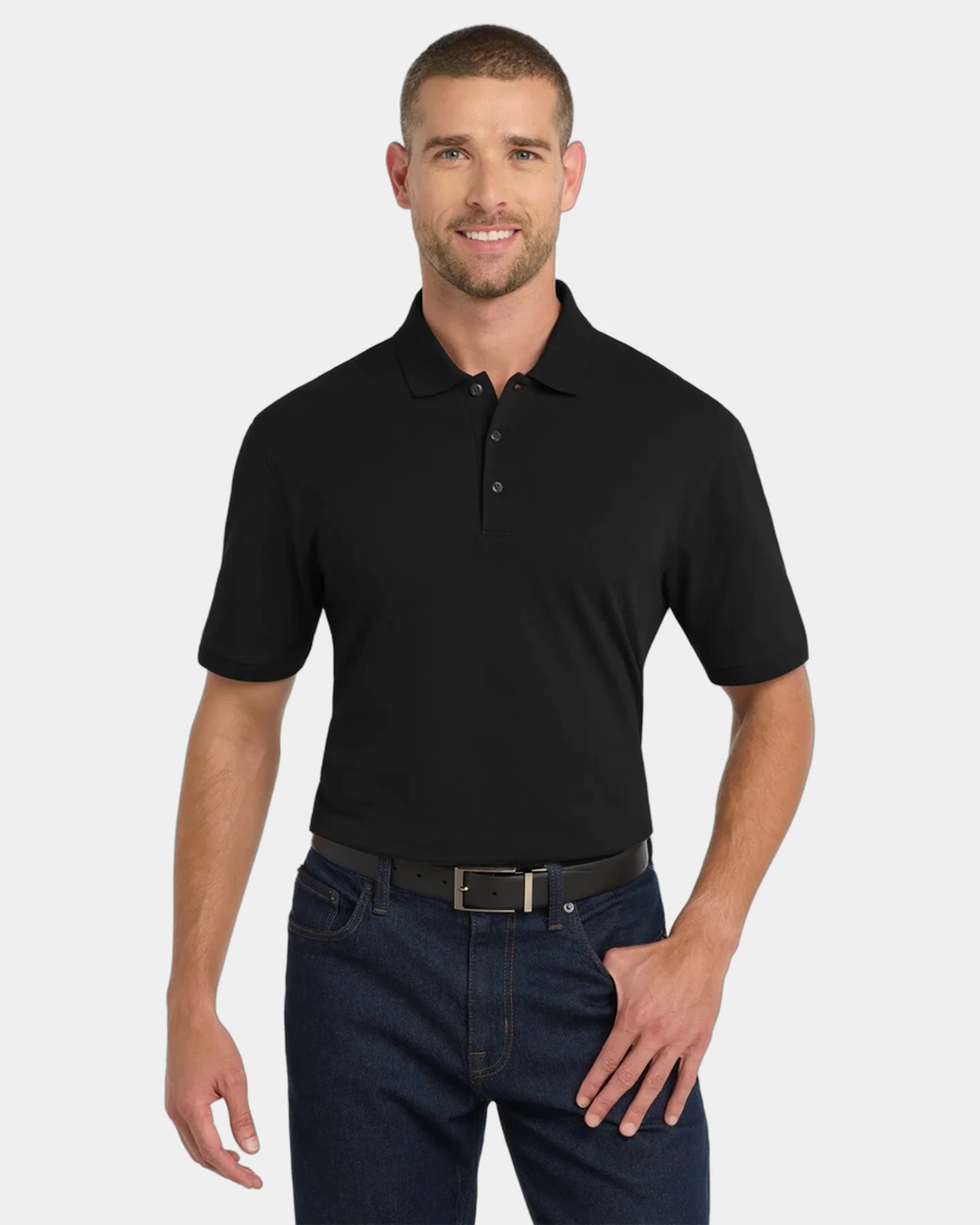 Custom cotton polo Port Authority Tall EZCotton Polo - Black