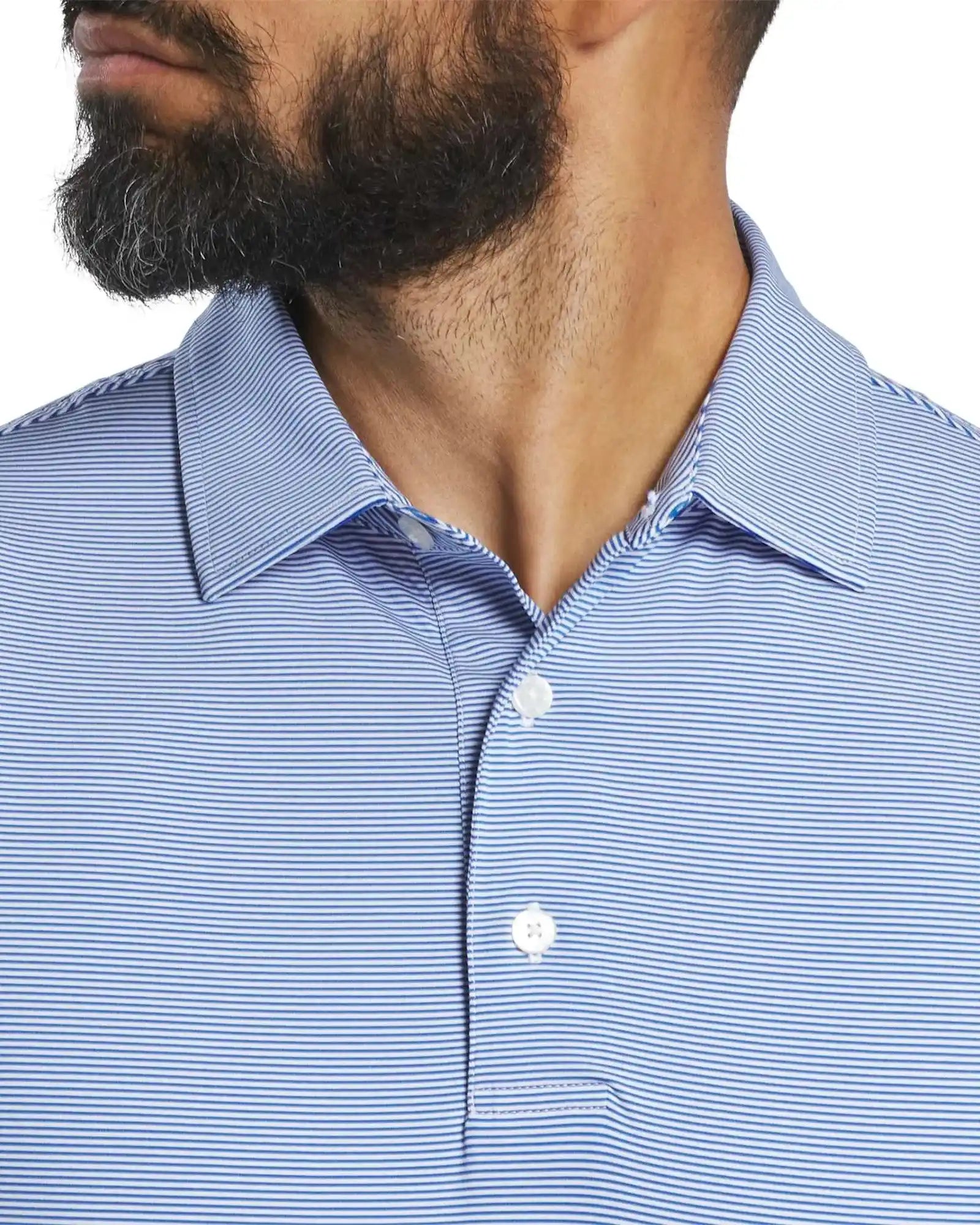 Custom moisture-wicking MicroFeeder stripe polo - 1