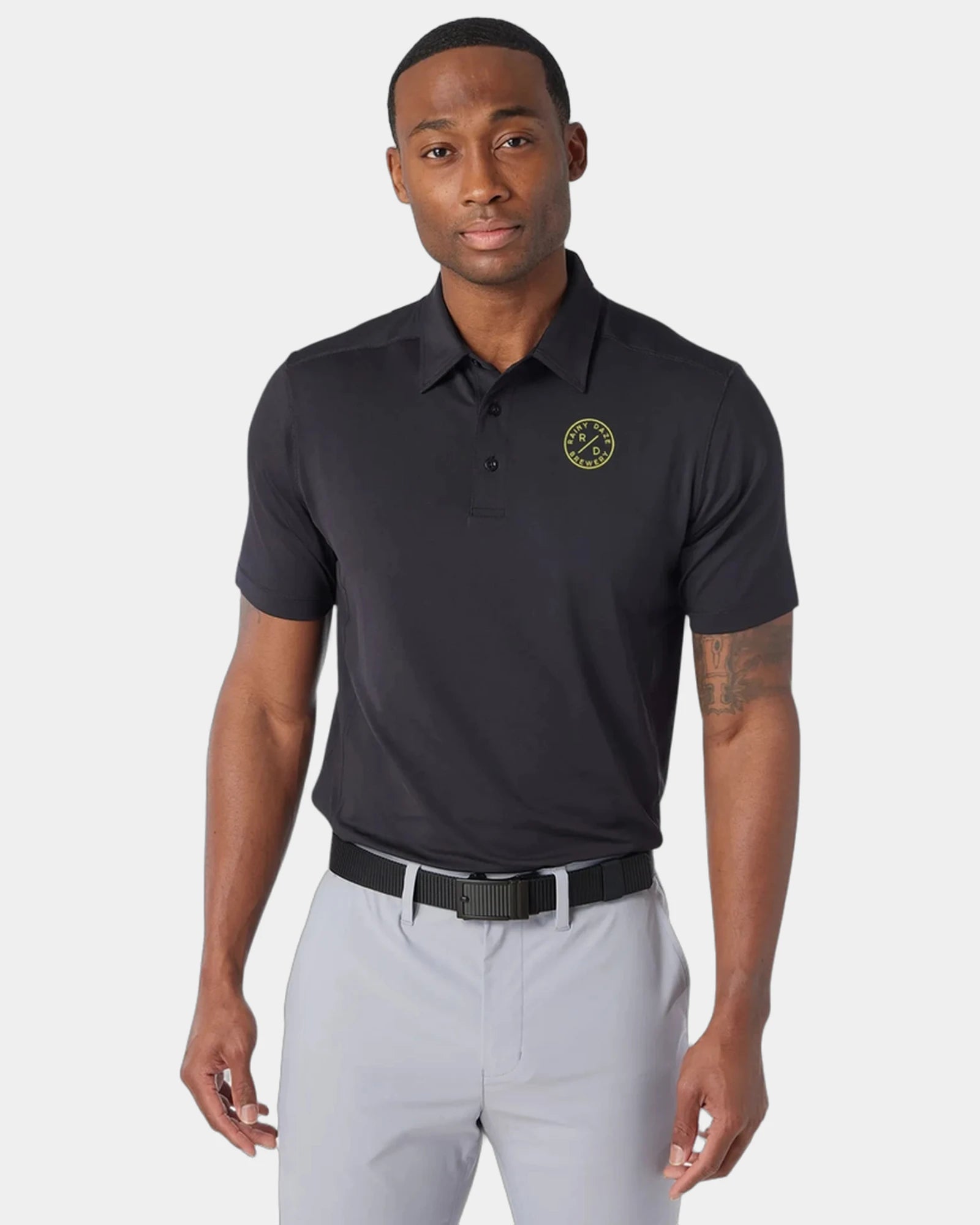 Custom stretch moisture-wicking men's tech polo shirt - Gw Black (998)