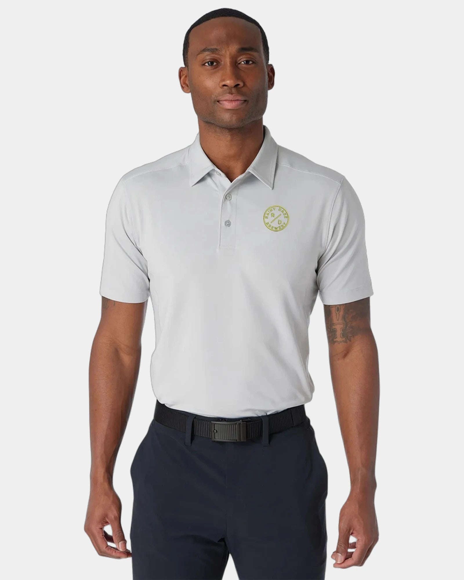 Custom stretch moisture-wicking men's tech polo shirt - Ash Gray (954)