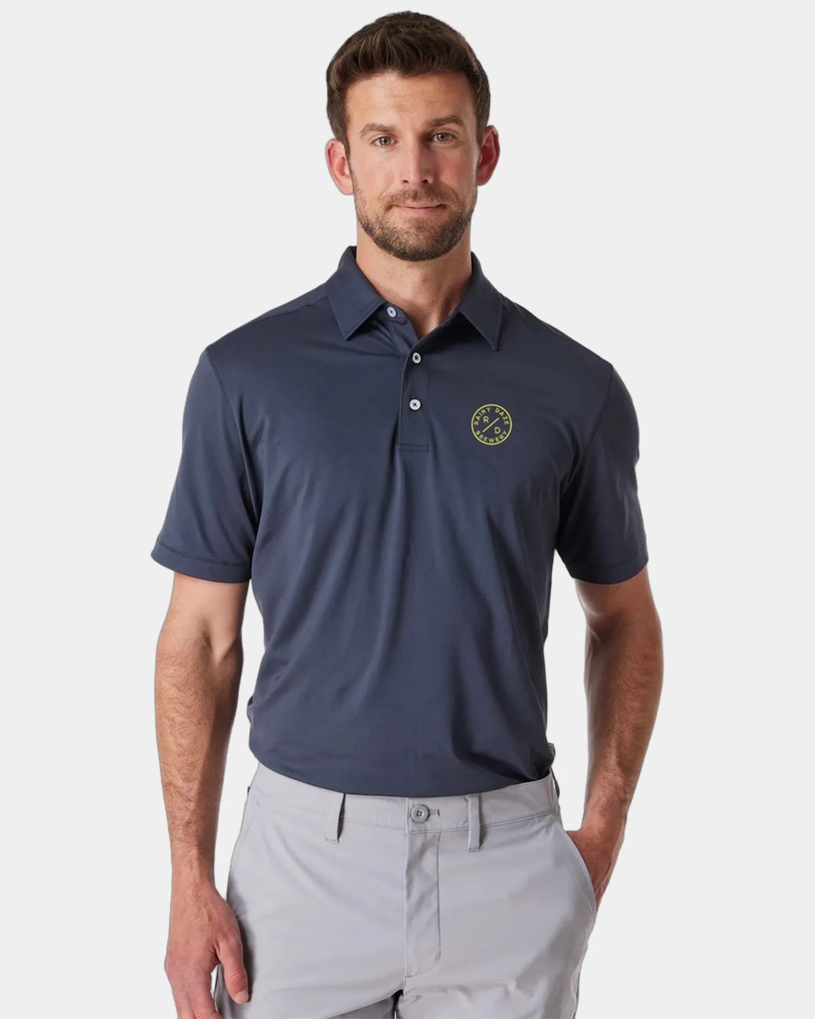 Custom stretch moisture-wicking men's tech polo shirt - Gw Navy (453)