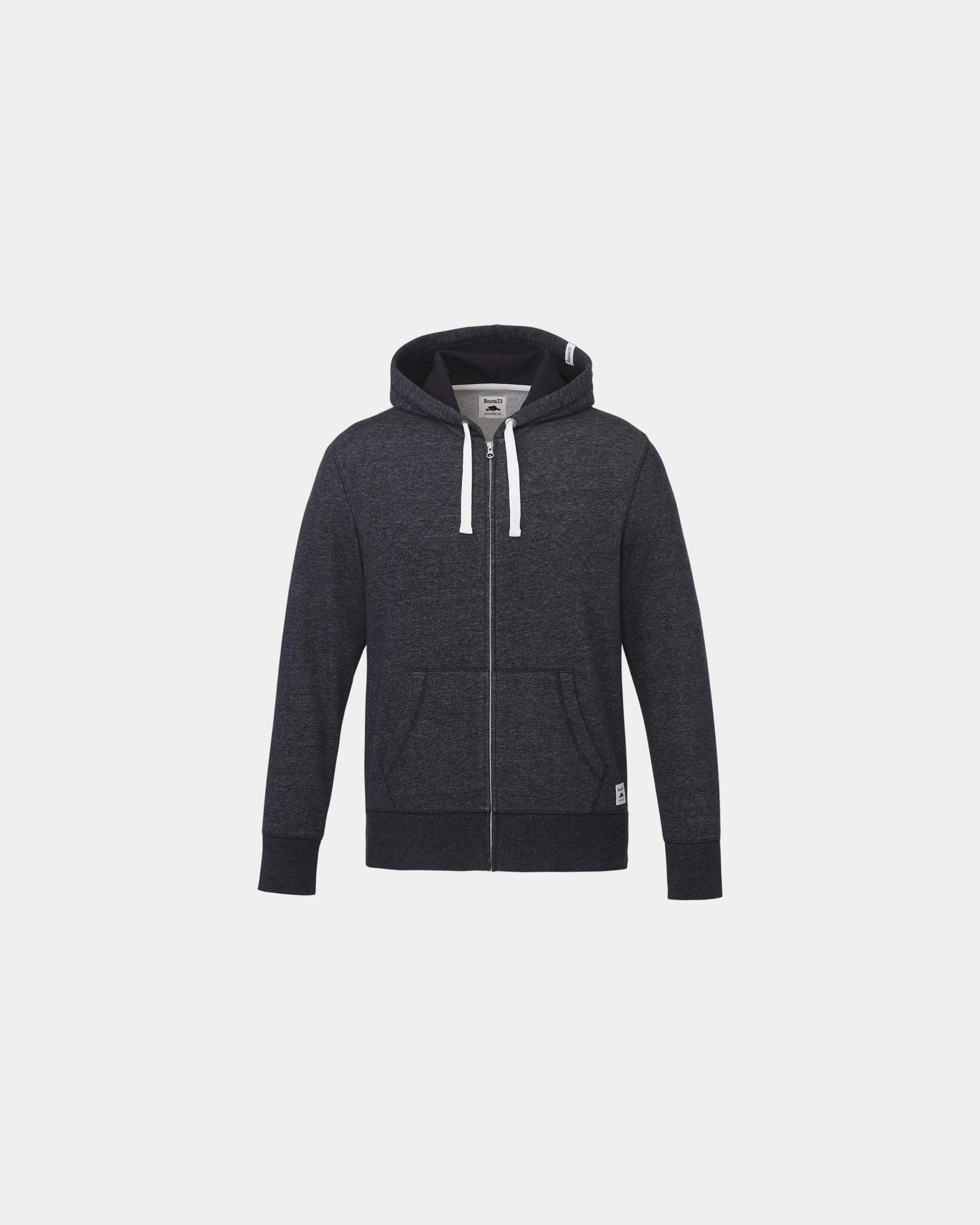 Custom sueded fleece full-zip hoody for men - Black (995)