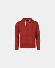 Custom sueded fleece full-zip hoody for men - Dark Red (372)