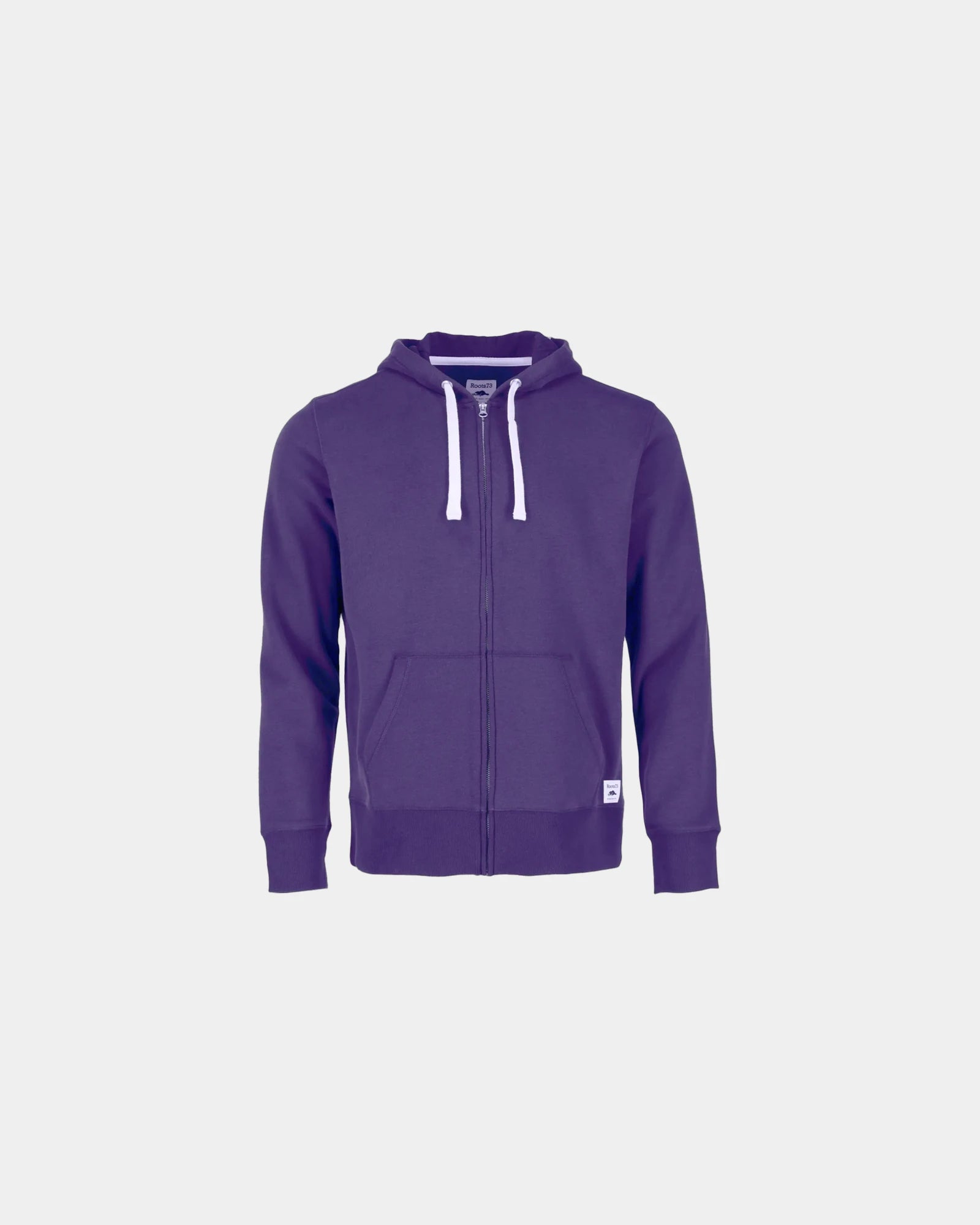 Custom sueded fleece full-zip hoody for men - Bright Purple (588)