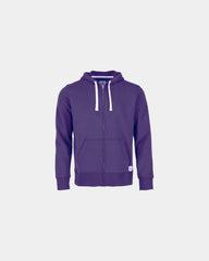 Custom sueded fleece full-zip hoody for men - Bright Purple (588)