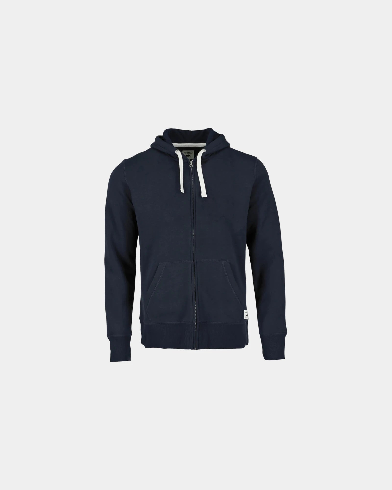 Custom sueded fleece full-zip hoody for men - Atlantic Navy (574)