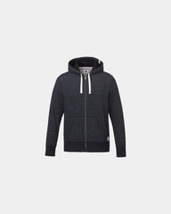 Custom sueded fleece full-zip hoody for men - Black Mix (997)
