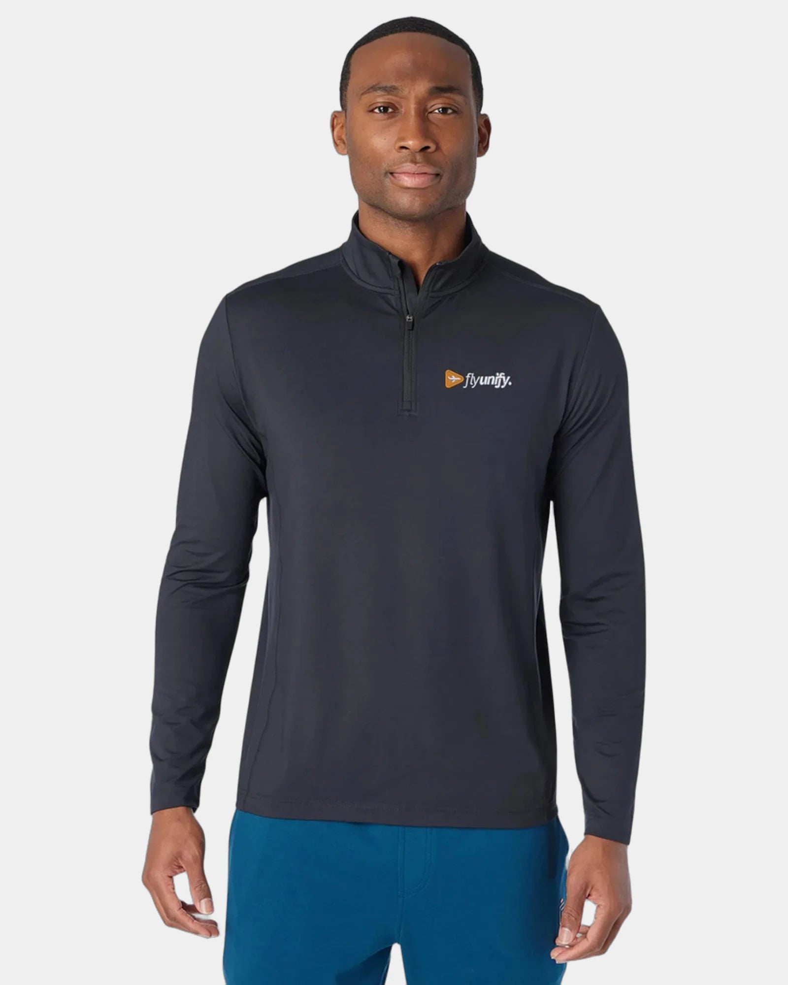 Custom recycled quarter-zip pullover with UPF 40 - Gw Black (998)