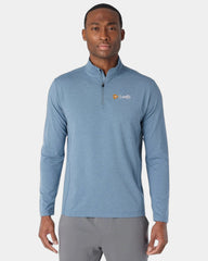 Custom recycled quarter-zip pullover with UPF 40 - Superior Blue Heather (454)