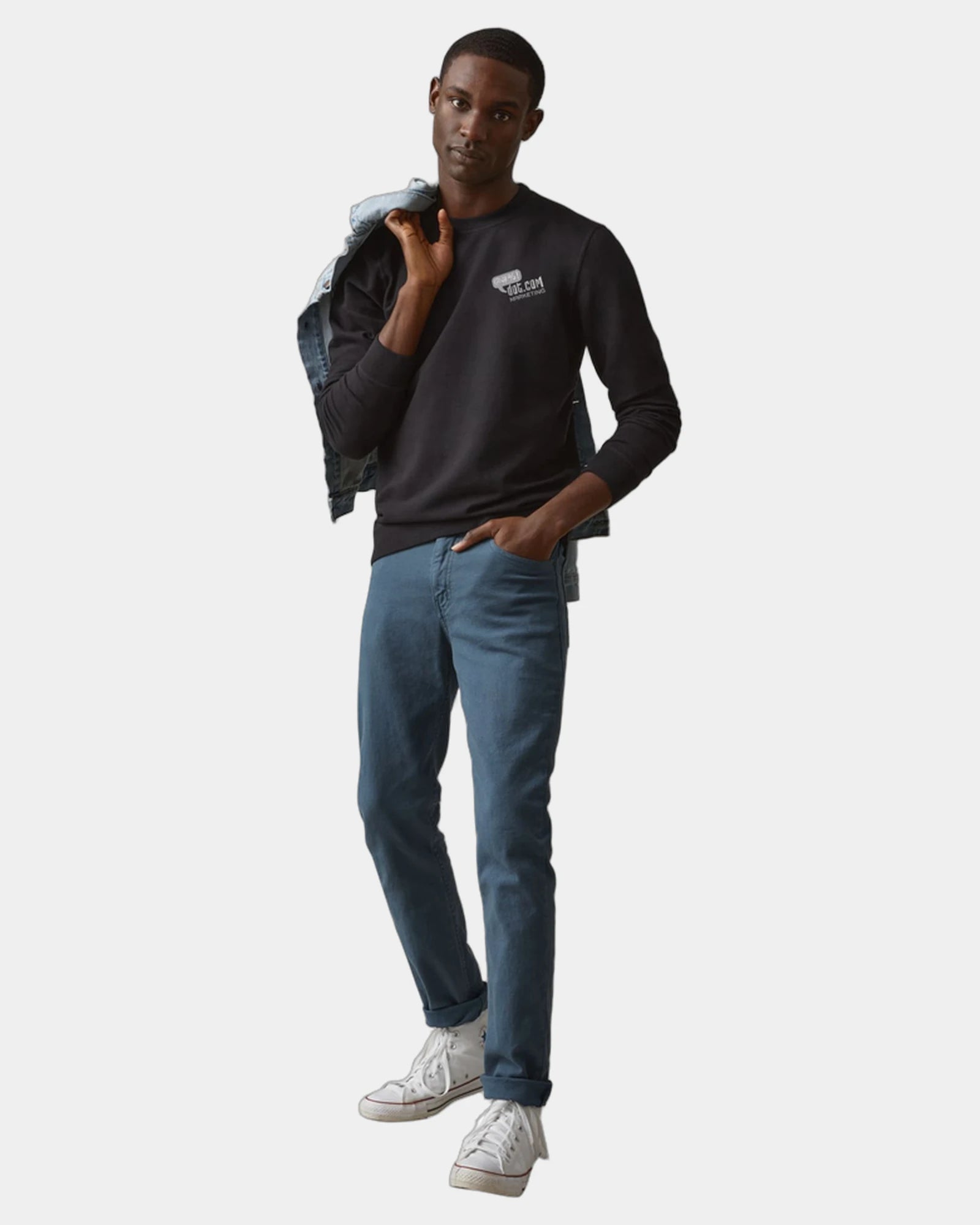 Custom cotton French terry men's crew sweatshirt - 12