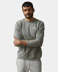 Custom cotton French terry men's crew sweatshirt - Titanium (950)
