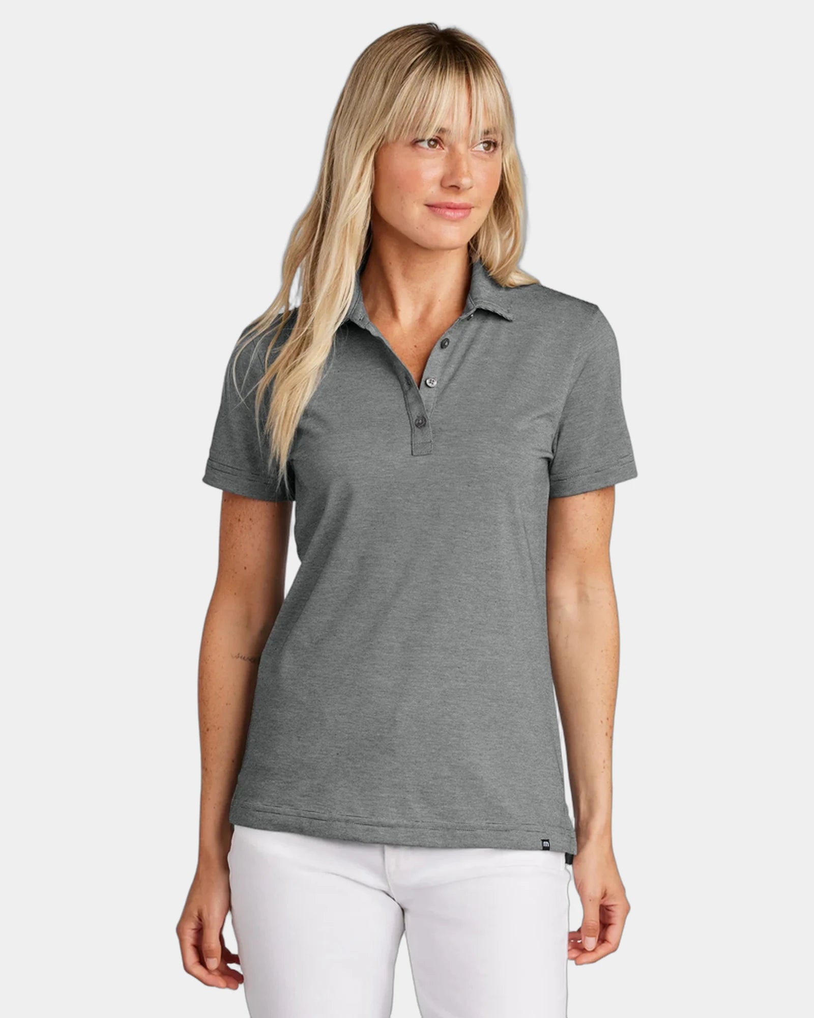 Custom pima cotton women's polo wrinkle-resistant shirt - Dark Grey Heather