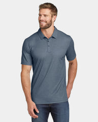 Custom moisture-wicking heather polo for teams - Blue Nights Heather