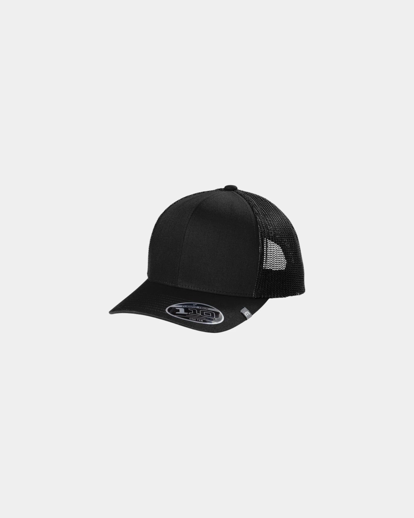 Custom mesh trucker cap with adjustable snapback - Black