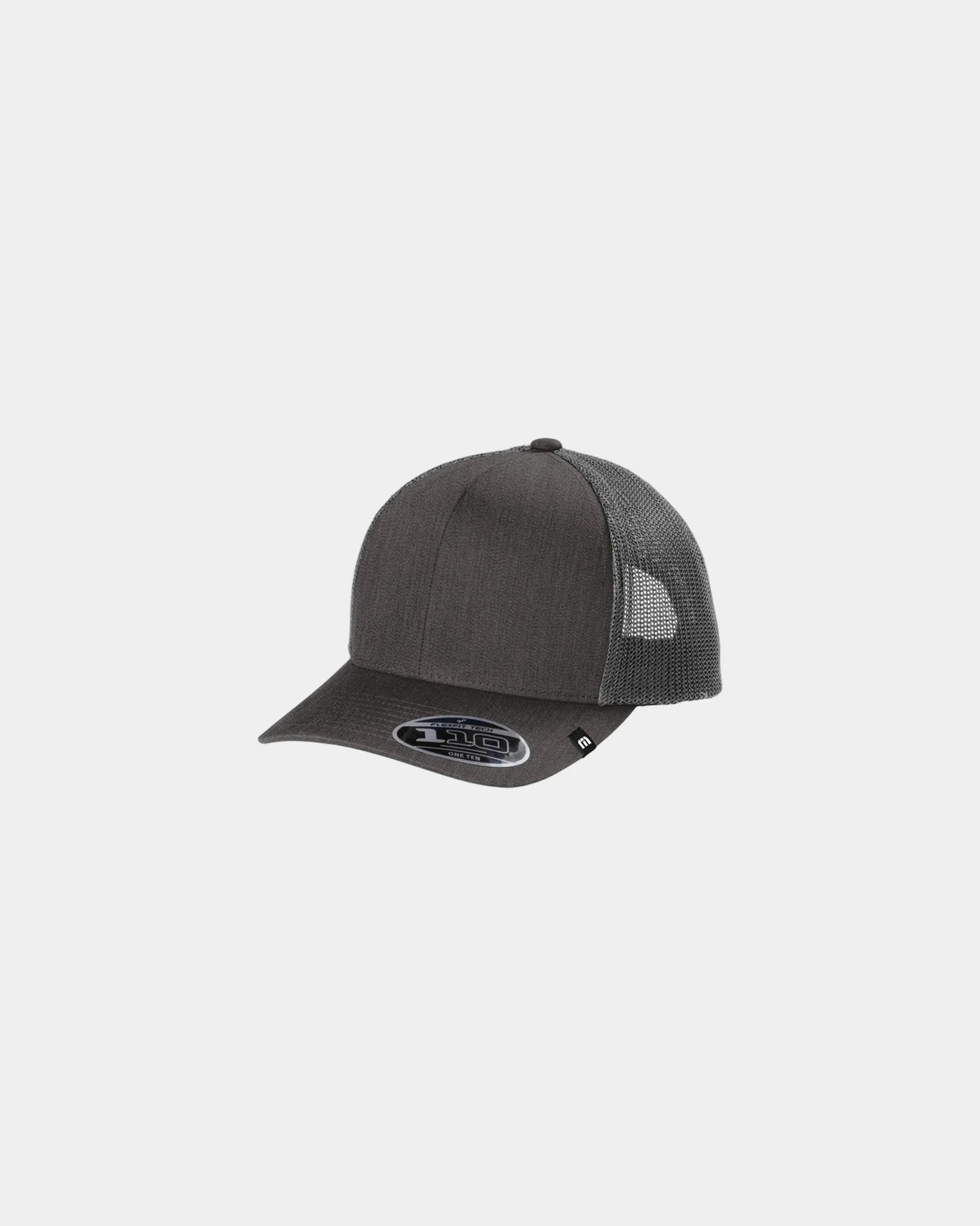 Custom mesh trucker cap with adjustable snapback - Black Heather
