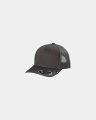Custom mesh trucker cap with adjustable snapback - Black Heather